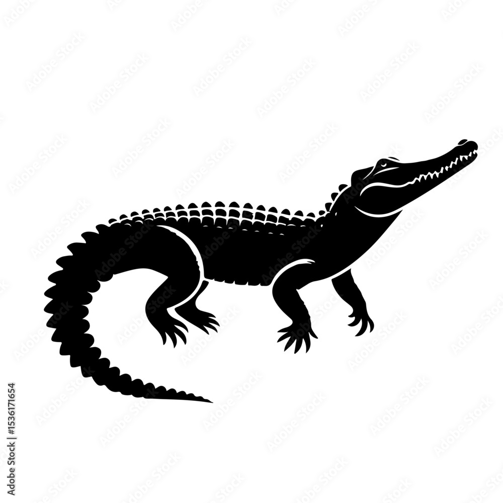 Obraz premium Crocodile silhouette , Crocodile vector 