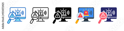 Intrusion Detection Multiple Style Icon Set Collection.
