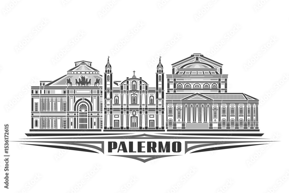 Obraz premium Vector illustration of Palermo