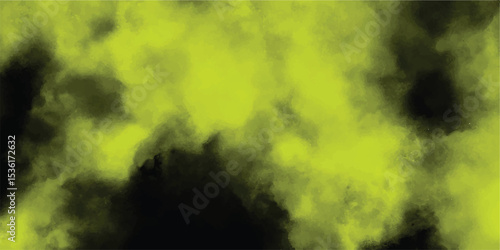 Abstract artistic illustration of a smoky or gaseous cloud formation featuring vibrant green and dark black watercolor textures perfect for various creative designs.