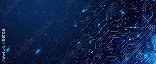 Abstract blue background with a glowing network connection, depicting a global communication technology concept.