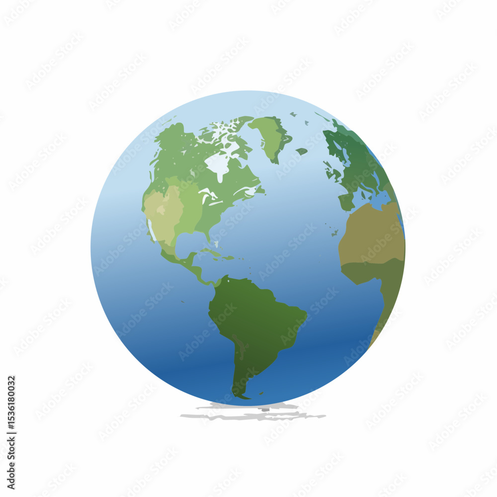 Earth Globe Illustration A Simplified World Map Graphic Earth Globe Illustration A Simplified World Map Graphic