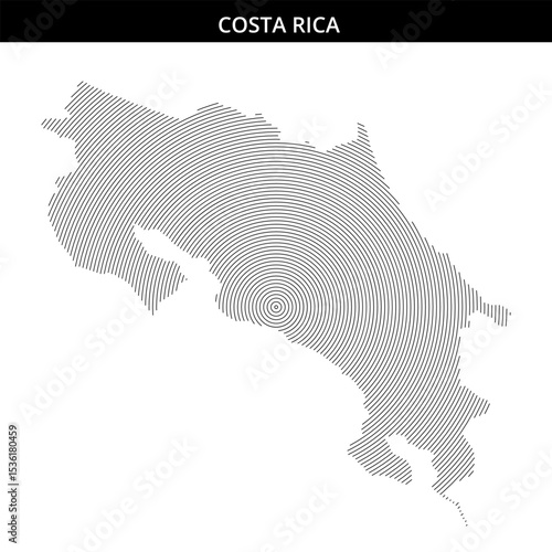Modern design representation of Costa Rica's geographical outline