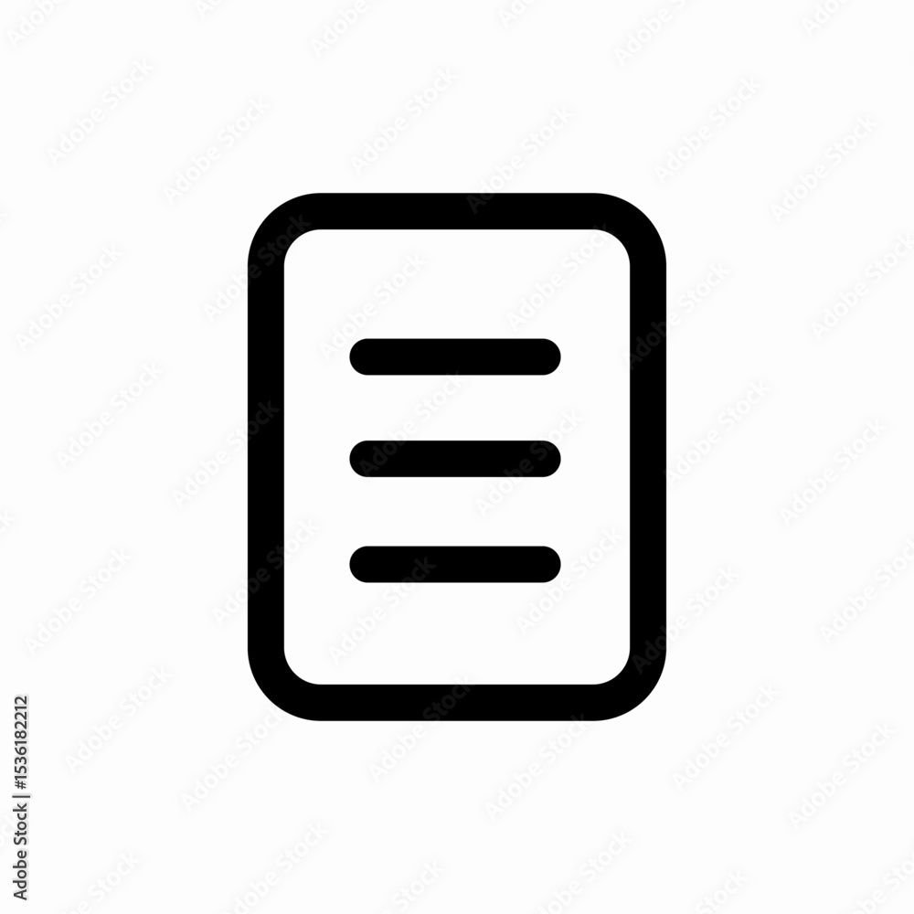 document list lines icon vector sign document list lines icon vector sign