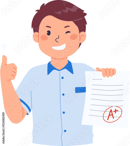 Student Showing Test Result


