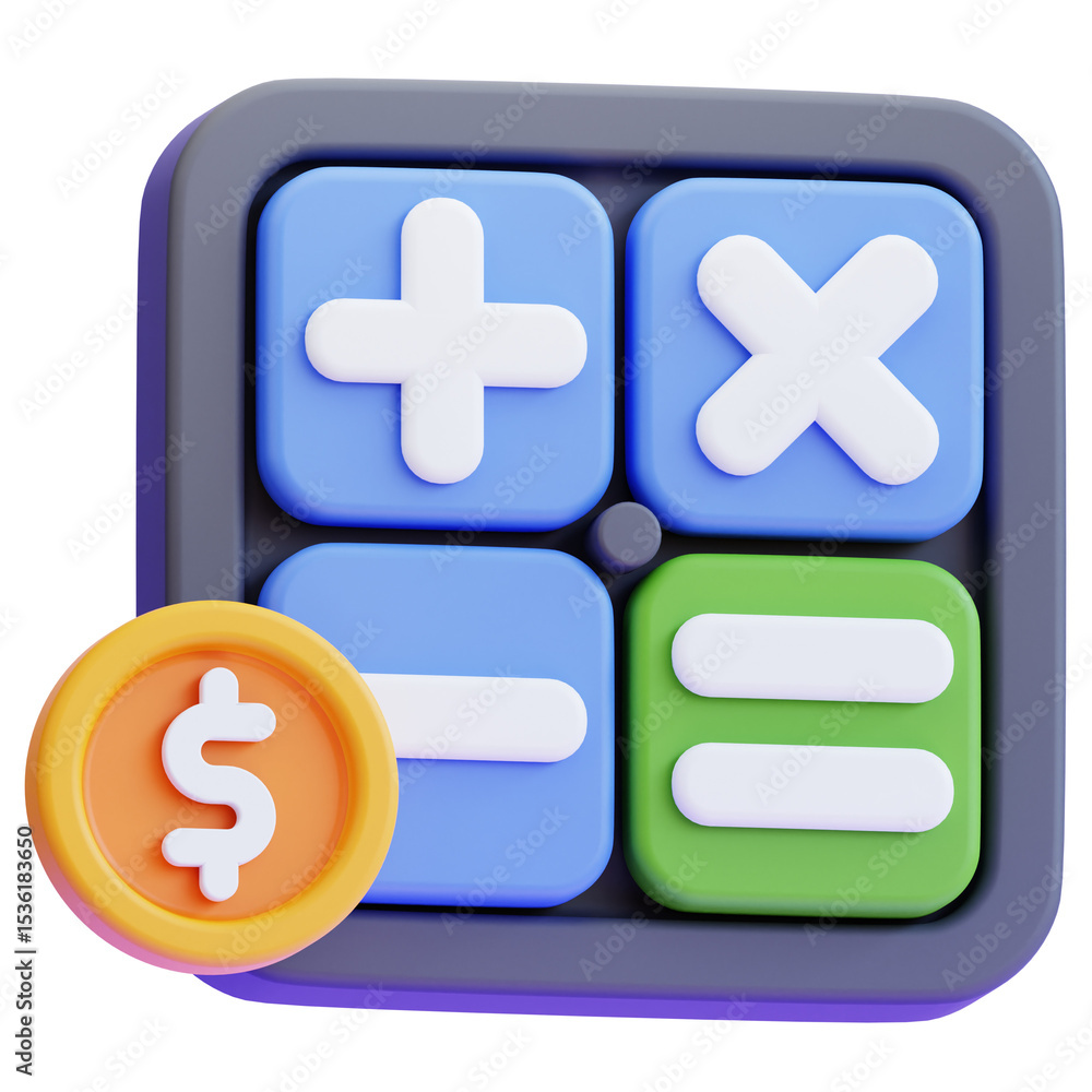 Obraz premium 3d payment calculation