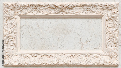 Elegant Vintage Photo Frame Texture: Ornate Details on a Pristine Background with Gentle Overhead Lighting