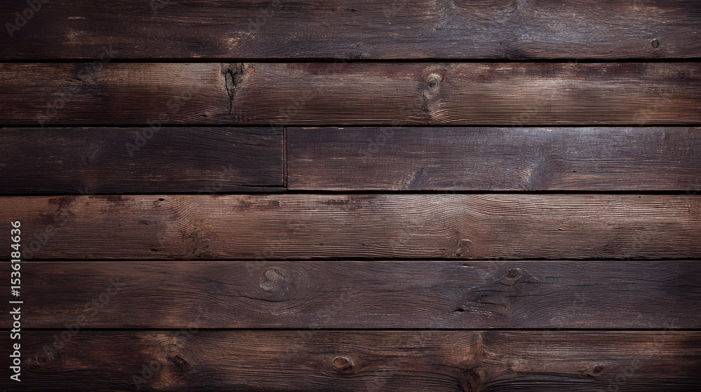 Naklejka premium Dark Brown Wooden Planks Seamless Texture