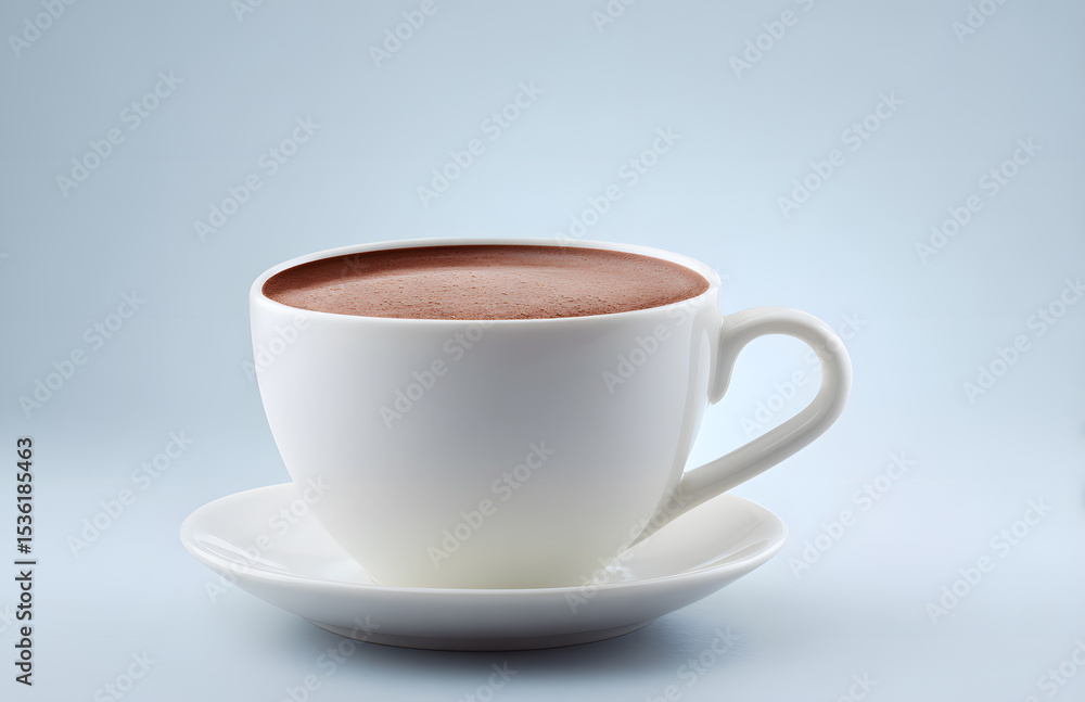 Obraz premium Close-Up of Hot Chocolate in a White Mug Isolated On White