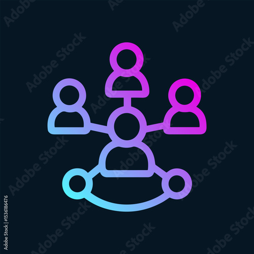 Vászonkép Connected network of individuals working together