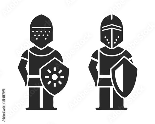 Medieval Knight icon silhouette vector illustration