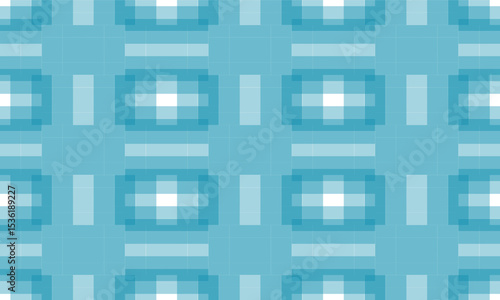 Green blue complicated rectangular block repeat pattern, replete image, design for fabric printing, patter print, square