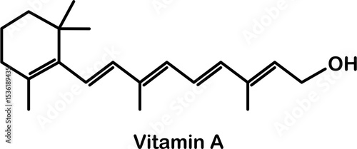 Chemical structure of vitamin A or retinol