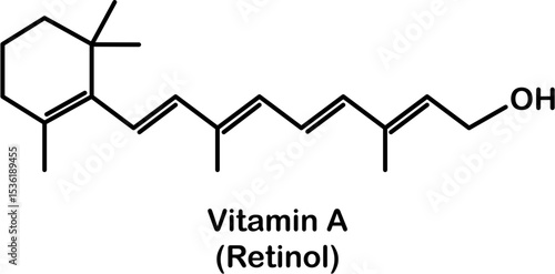 Chemical structure of vitamin A or retinol