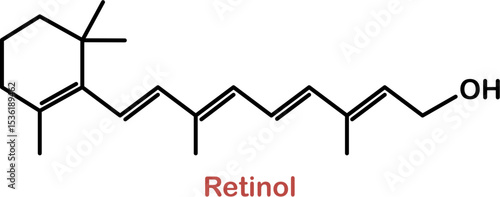 Chemical structure of vitamin A or retinol