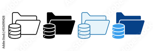 Data Folders  Icon Set Multiple Style Collection