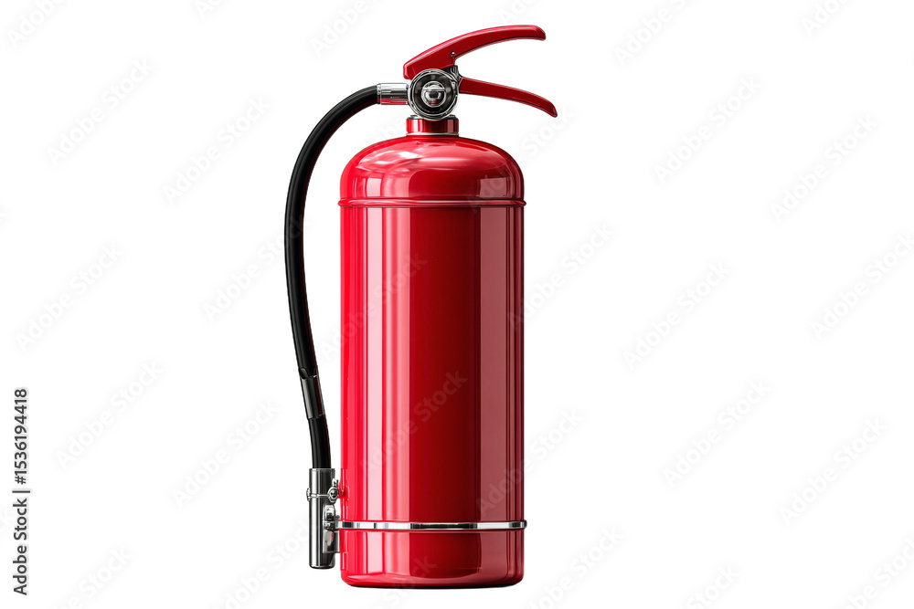 A red fire hydrant with a black hose A red fire hydrant with a black hose