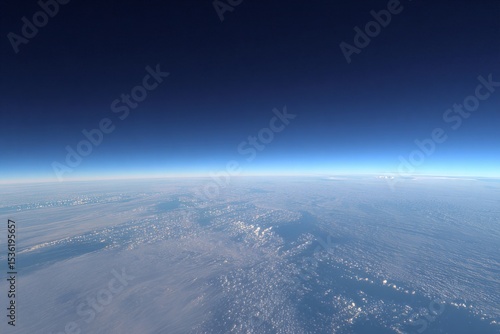 Awe-inspiring aerial view of earth's curvature and atmosphere from high altitude