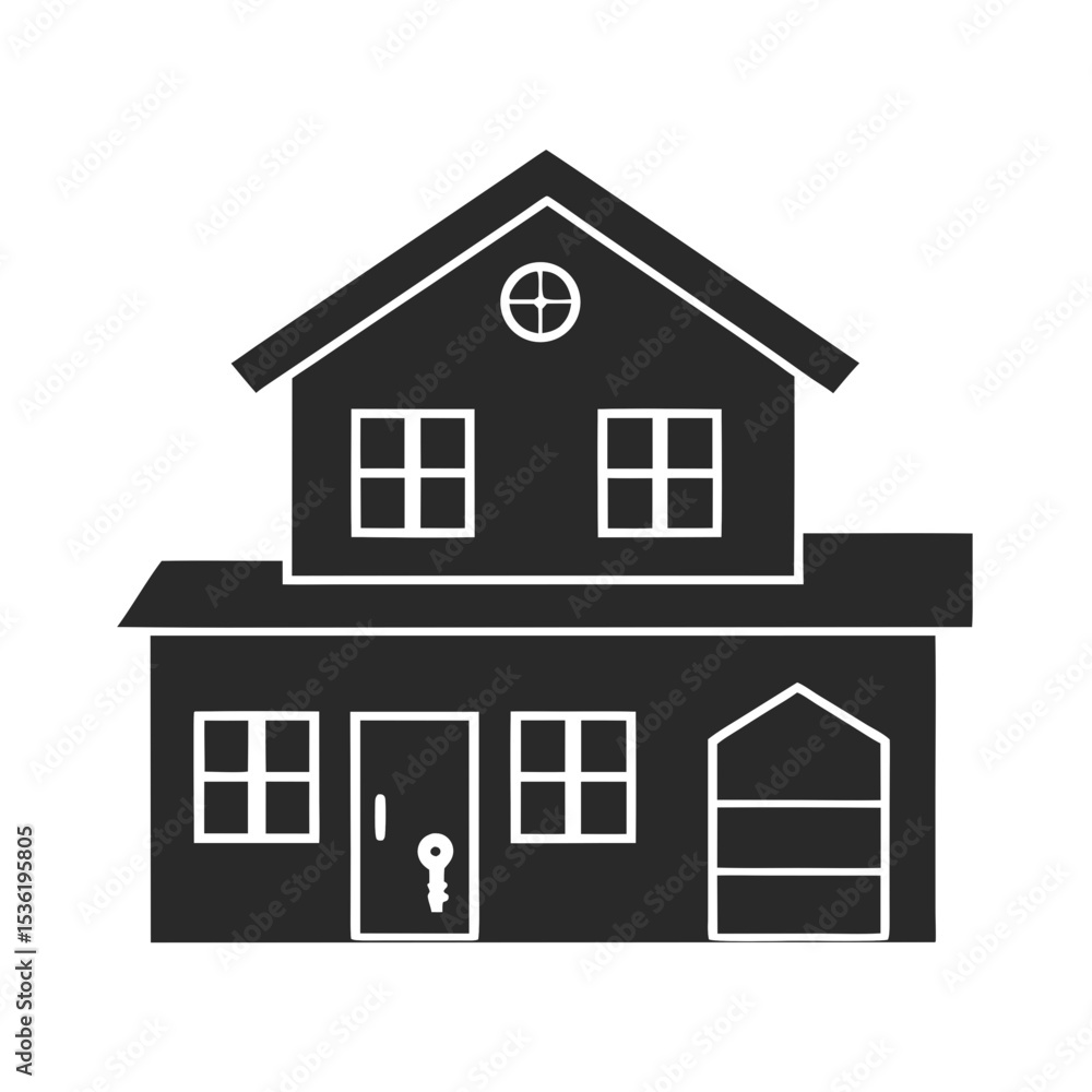 House and Real Estate icon silhouette vector illustration House and Real Estate icon silhouette vector illustration