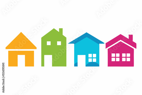 set of House and Real Estate icon  silhouette vector illustration