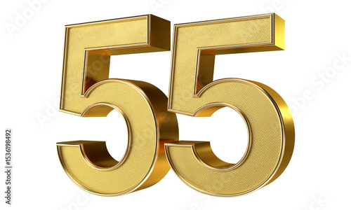 Bling Bling Diamond Gold Number 55 3D Text Effect