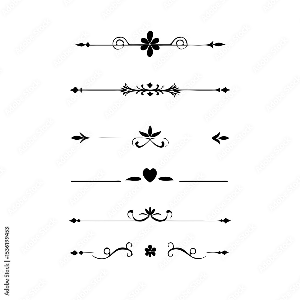 Set of decorative text dividers. hand drawn vector illustration on white background
Set of decorative text dividers. hand drawn vector illustration on white background