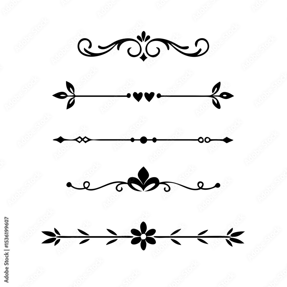 Set of decorative text dividers. hand drawn vector illustration on white background
Set of decorative text dividers. hand drawn vector illustration on white background