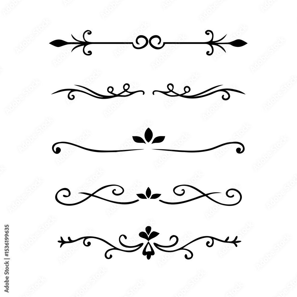 Set of decorative text dividers. hand drawn vector illustration on white background
Set of decorative text dividers. hand drawn vector illustration on white background