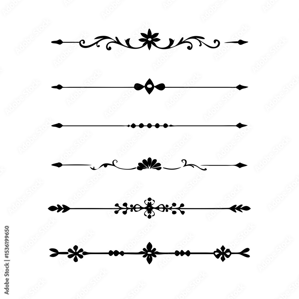 Set of decorative text dividers. hand drawn vector illustration on white background
Set of decorative text dividers. hand drawn vector illustration on white background