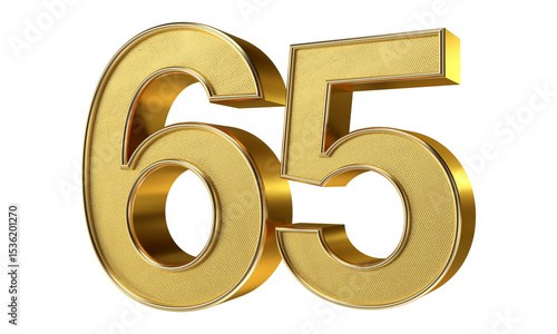 Bling Bling Diamond Gold Number 65 3D Text Effect