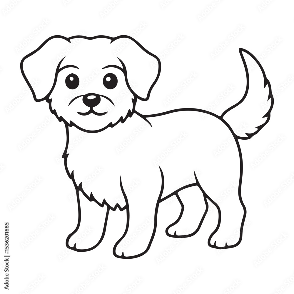 Fototapeta premium Dog silhouette illustration vector logo sticker