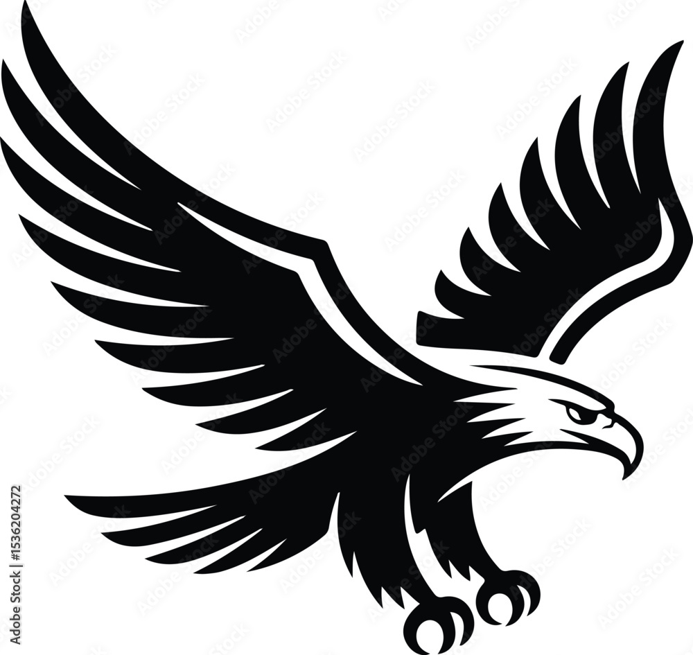 Fototapeta premium Soaring Eagle Silhouette