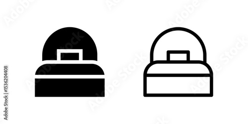 A single bed icon, versatile for indicating hotel rooms, accommodation, solo travel, and private lodging.