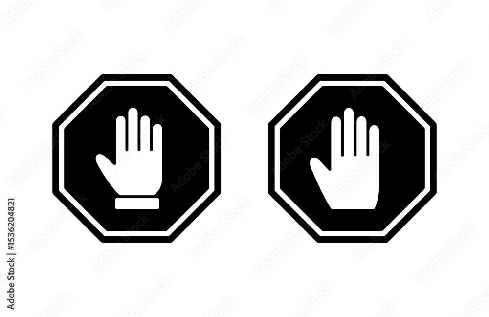 Stop icon vector illustration. stop road sign. hand stop sign and symbol. Do not enter stop red sign with hand Stop icon vector illustration. stop road sign. hand stop sign and symbol. Do not enter stop red sign with hand