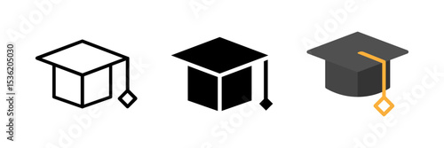 A graduate cap or mortarboard icon, versatile for symbolizing graduation, achievement, academic success, and higher education.