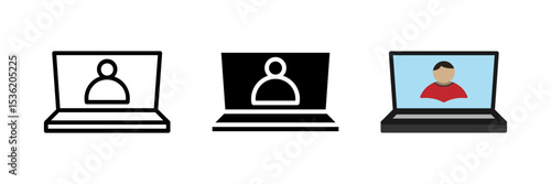 An online class or e-learning icon, versatile for representing virtual education, distance learning, and digital classrooms.
