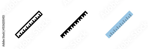 A ruler icon, perfect for measurement, geometry, drafting, and school or office use.