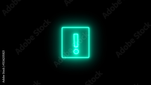 Glowing Warning sign with exclamation mark. Road sign alert.