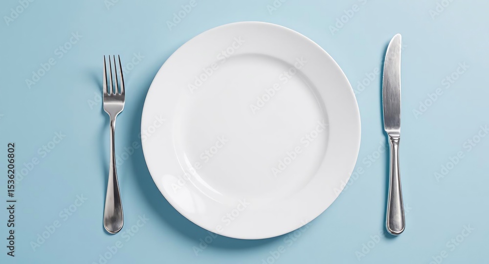 Simple Table Setting: Plate, Fork, and Knife Simple Table Setting: Plate, Fork, and Knife