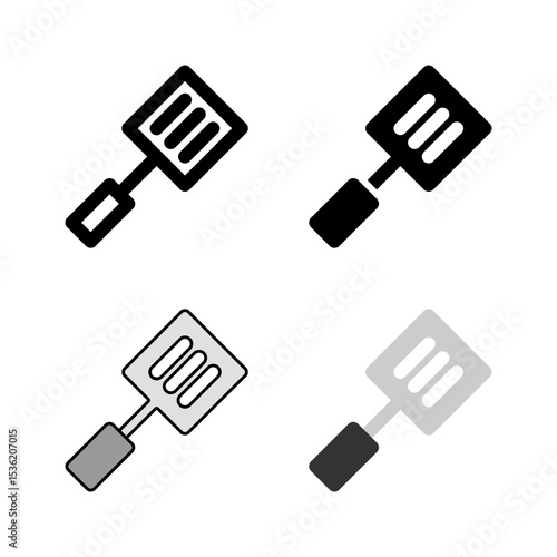 A spatula icon set, ideal for cooking, flipping, baking, and general kitchen utensils.