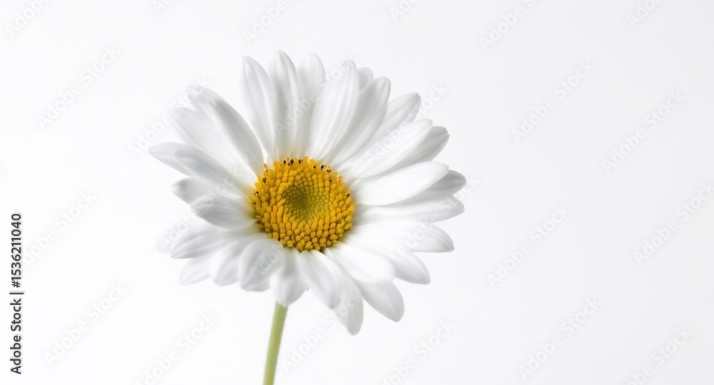 Naklejka premium Single Daisy Flower on White