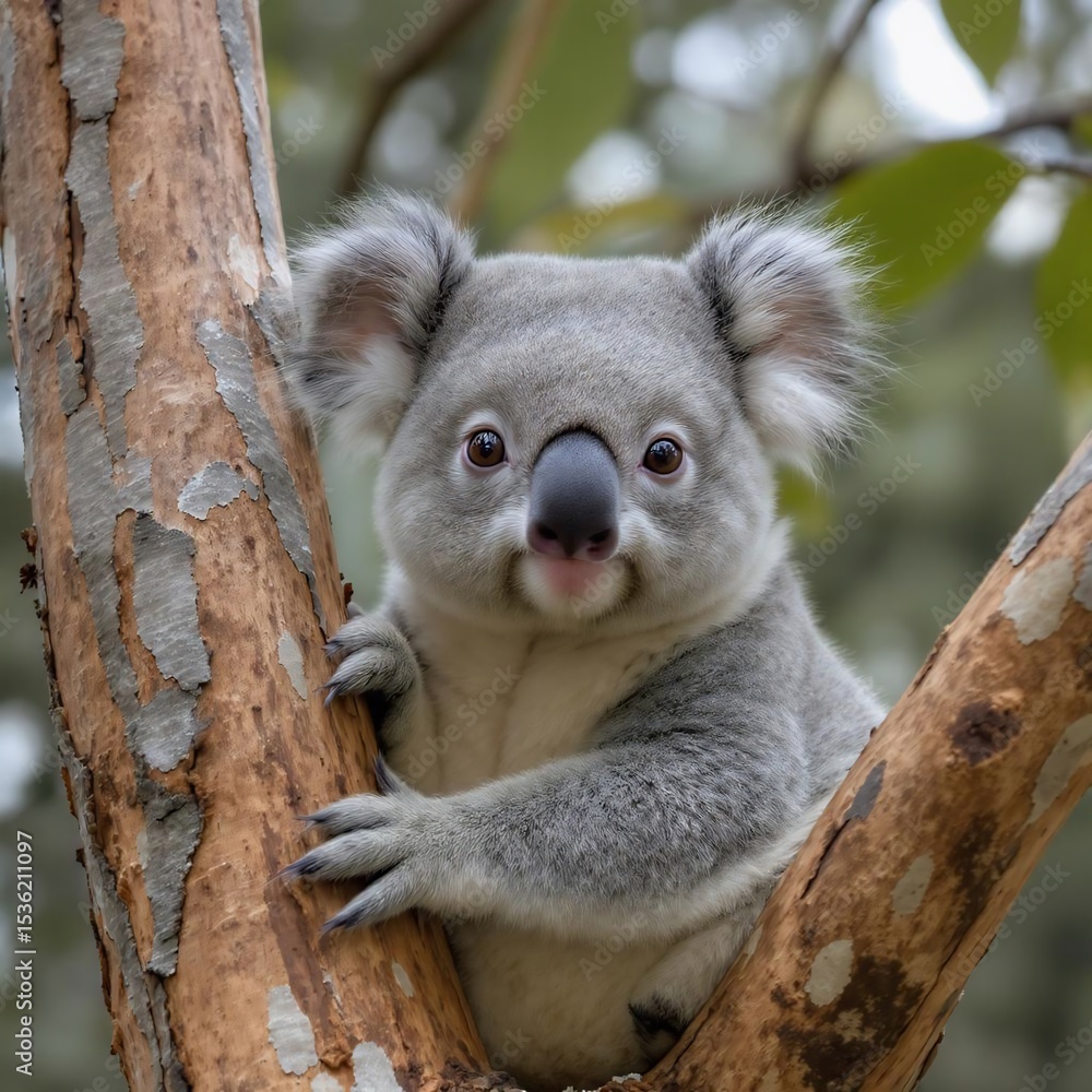 Obraz premium Adorable Koala Sitting in Tree