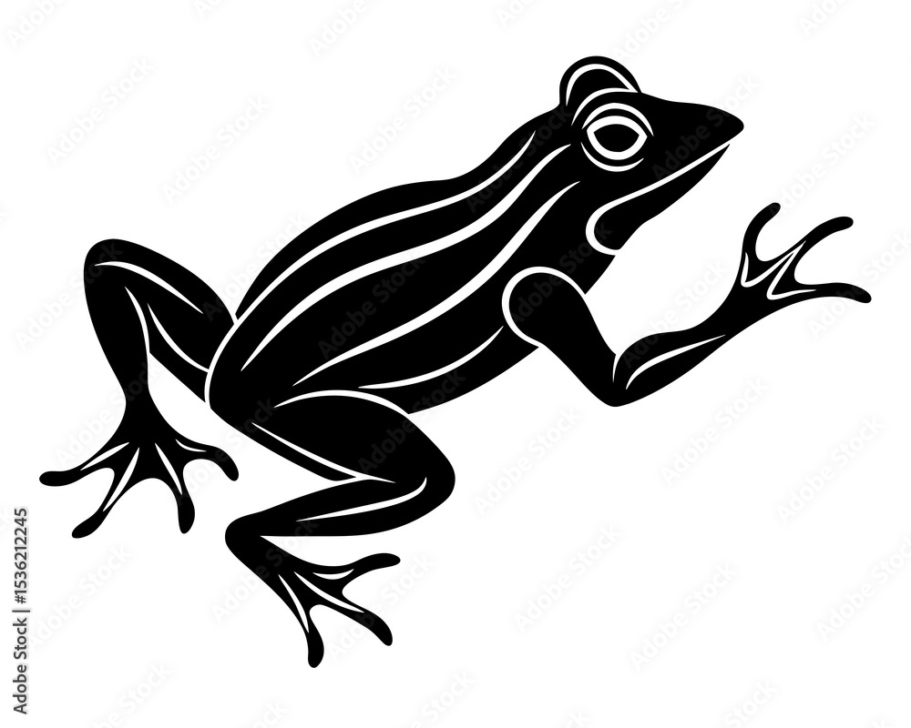 Fototapeta premium Frog Jump silhouette vector illustration