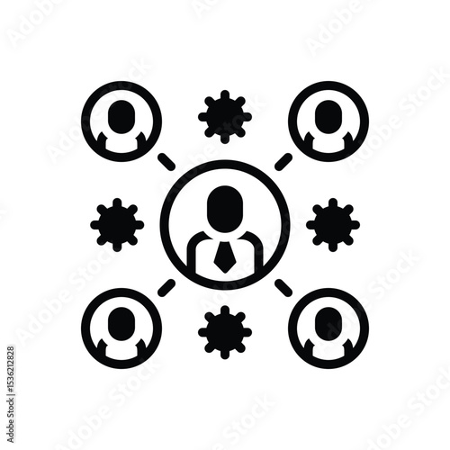 Black solid icon for delegation