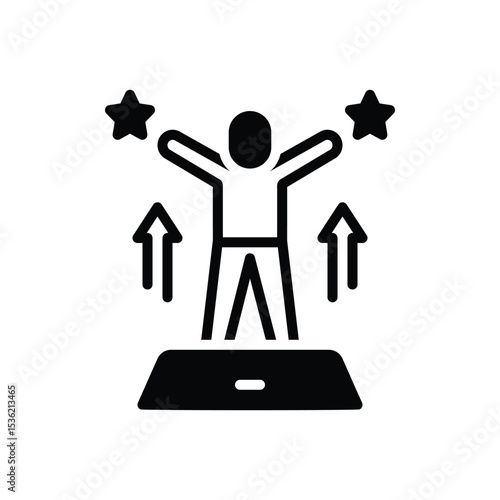 Black solid icon for motivation