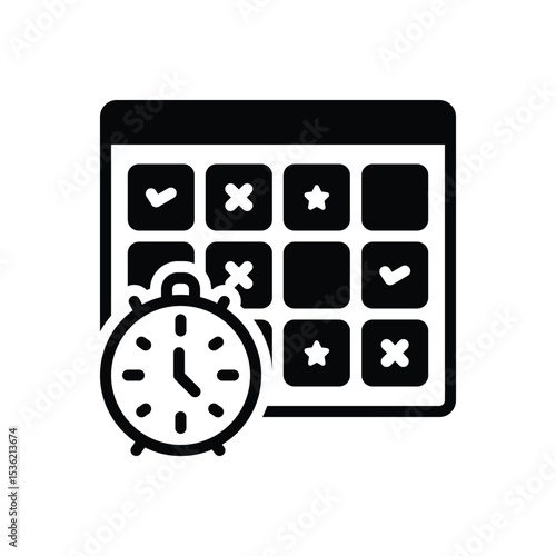 Black solid icon for planning