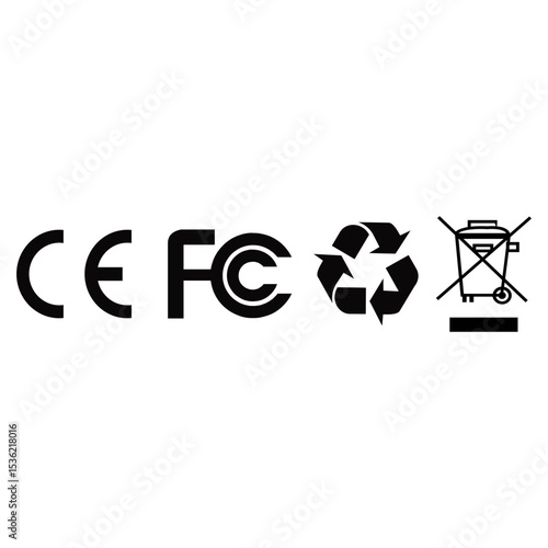 CE FCC RECYCLE ARROW WEEE VECTOR SIGN logo sign