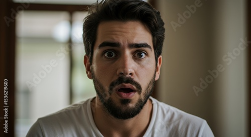 Astonished Man, Close-up Portrait: A Shocked Expression