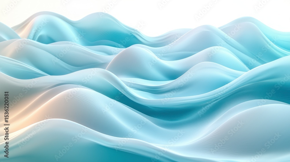Obraz premium Abstract light blue wavy forms