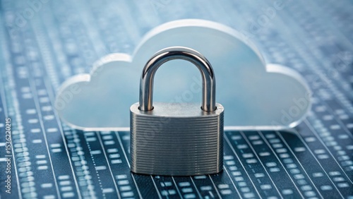 Wallpaper Mural A padlock rests on a digital background featuring a cloud, symbolizing online security and data protection. Torontodigital.ca